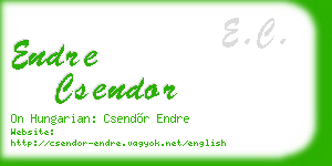 endre csendor business card